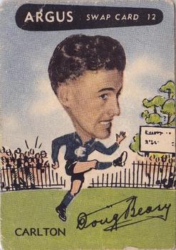 1954 Argus Football Swap Cards #12 Doug Beasy Front